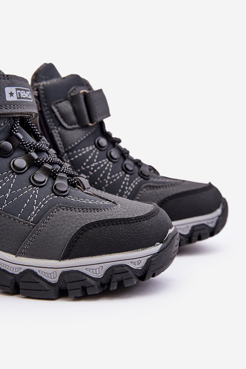 Trapery Dziecięce Ocieplane Wełna Grafitowe Ehas 22DZ23-5245