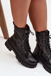 Women's work boots made of eco leather black Calesia
