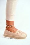 Women's Espadrilles On A Straw Platform Beige Febi