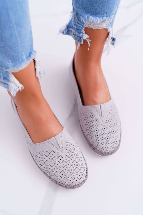 Women's Espadrilles Leather Suede Grey Bimbo