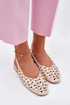 Embellished Ballerinas On A Flat Heel Beige Nilarisela