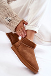 Women's Suede Low Snow Boots Camel Shelie