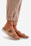Women's Comfortable Sandals With Buckles Brown Inblu CN000033