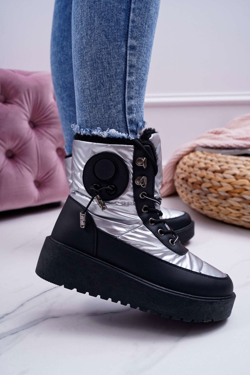 Women's Fleece-lined Snow Boots Silver Fahrenheit