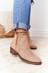 Openwork Boots With Cutouts Beige Clever