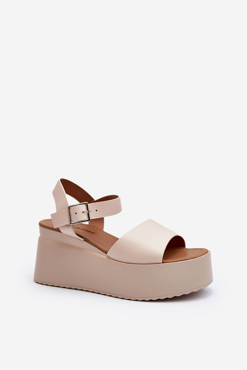 Women's Wedge Sandals in Beige Geferia