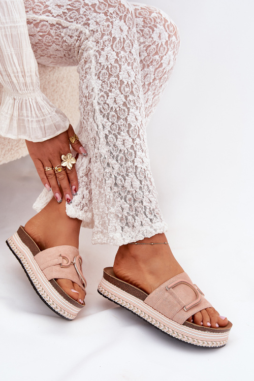 Women's Platform Sandals With Decoration Pink Daphira