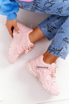 Women's Sneakers On A Chunky Sole Pink Laugh