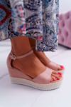 Women's Platform Anchor Sandals Suede Pink Delima