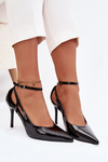 Patent leather high heels from eco leather black Fionnel