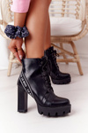 Lace-up Boots On A Block Heel Lu Boo Black