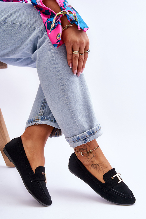 Mokasyny Klasyczne Wsuwane Czarne Carly