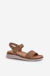 Comfortable and Lightweight Women's Sandals with Velcro Inblu CN000041 Beige-Gold