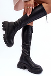 Leather Boots On A Massive Platform With A Zip Black  Ringo