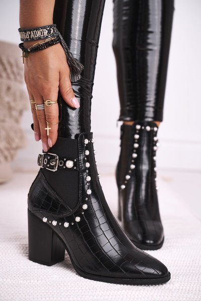 Women's Boots On High Heel Black Verbos