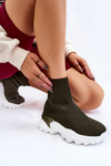 Women's High Sock Trainers Green Jovie