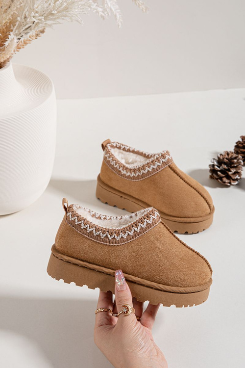 Children's Snow Boots With Embroidery Camel Prina
