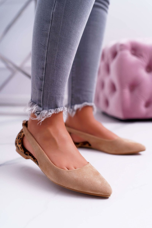 Lu Boo Balerinas Pointed Suede Beige Better