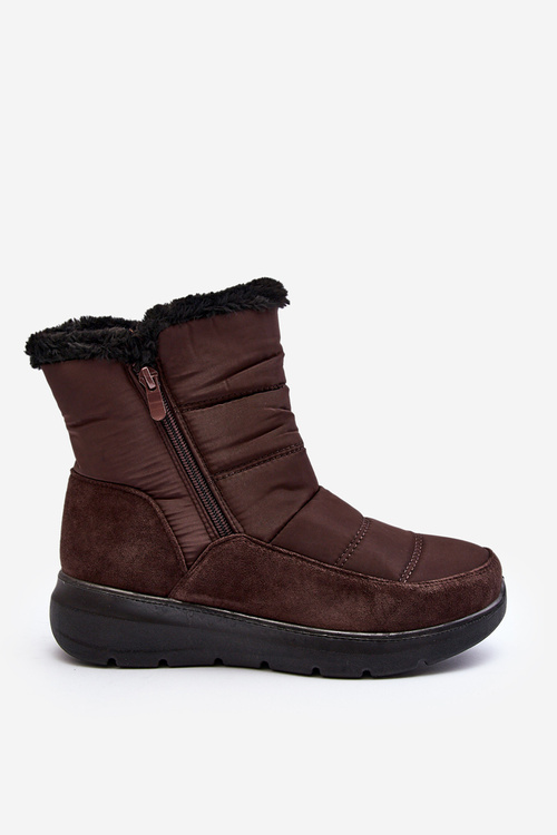Women's Snow Boots with Fur Brown Primose
