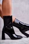 Women's Patent Leather Boots Black Margit
