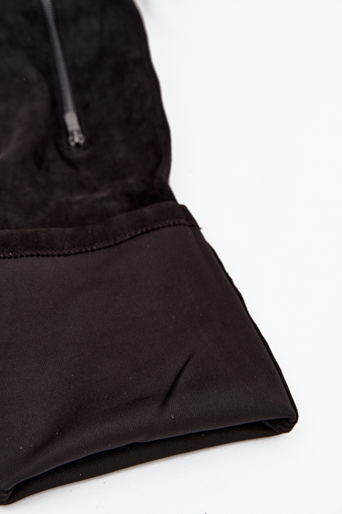 Knee high and platform boots eco suede black Amareen