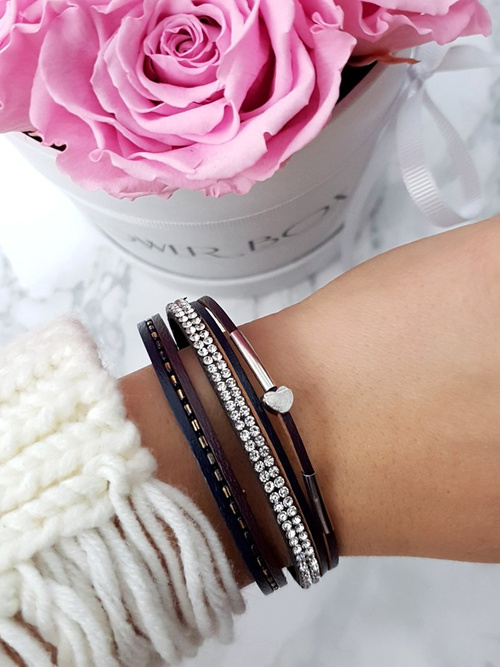 Women's Bracelet Rhinestone Zirconia Black Michiko