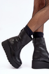 Women's Leather Boots on Thick Platform Maciejka A7161-01 Black