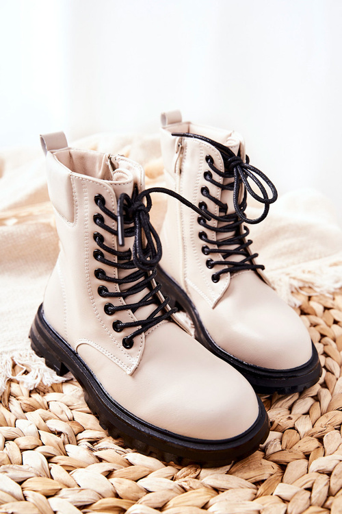 Classic Children's Zipper Boots Beige Clarika