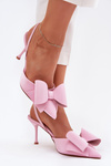 High Heels With Open Heels And Bow Pink Eklevia