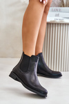 Insulated Flat Chelsea Boots With Zipper Black Tinra