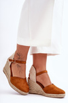 Suede Platform Sandals Brown Selfoss