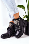Insulated Boots With Metal Pearls Black Perla