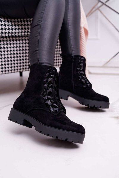 Women's Boots Warm Suede Black Gerta