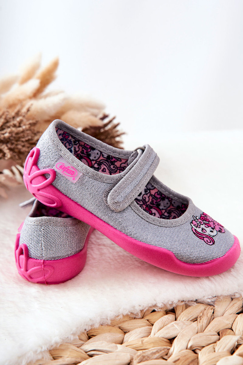 Flip-flops Ballerinas Befado Unicorns 114X464 Grey and pink