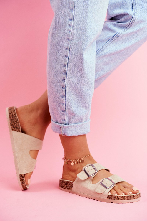 Women's Slides On Corck Beige Si Senor