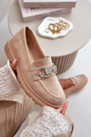 Women's Eco Suede Moccasins With Decoration Beige Wistera