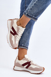 Women's Beige-Burgundy Sports Shoes Chloette