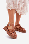 Eco Leather Women's Platform Sandals Camel Nendales