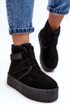 Women's Platform Snow Boots Black Naredi