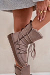 Women's Snow Boots Made Of Natural Suede D.Franklin DFSH375004 Taupe