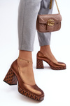 Leather Pumps On Heel Laura Messi 259/819-821 Copper