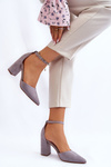  Suede Heel Pumps Grey Lexie