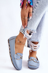 Women's Leather Loafers Light blue Downtown