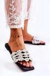 Women's Classic Slippers With Pearls Black Calipso