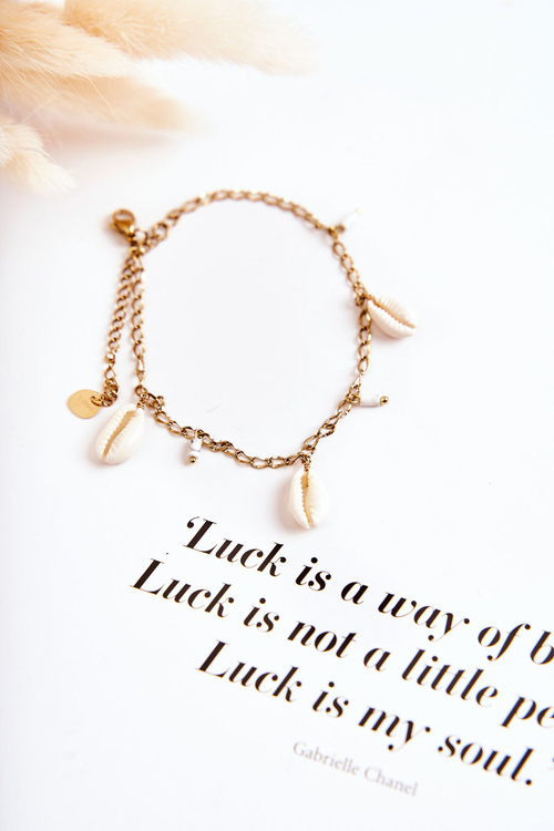 Women's Adjustable Bracelet On The Ankle - Gold Shells