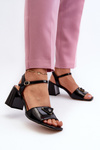 Elegant Black Patent Sandals with Heel D&A MR38-660