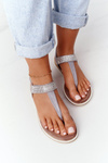 Sandals With Cubic Zirconia S.Barski 701-12 Grey