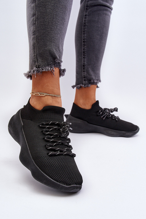 Buty Sportowe Damskie Wsuwane Juhitha Czarne G-23