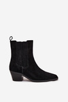 Women's Suede Ankle Boots With Heel Insulated Black Arelia