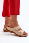 Light Women's Clogs With Faux Leather Beige Frellia